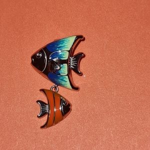 925 sterling silver tropical fish pendant